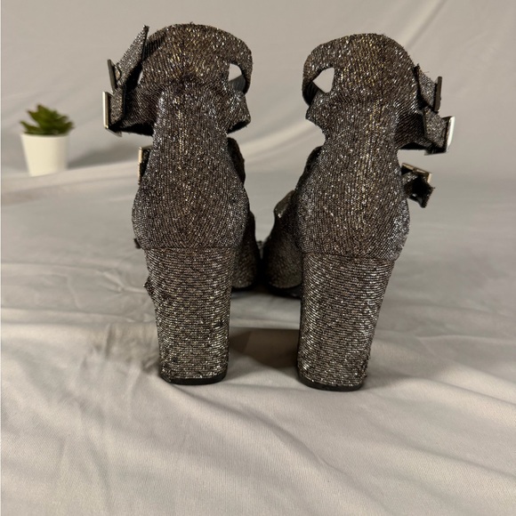 Saint Laurent Paris Women’s High Heels Disco Sparkle Silver / Gold Size 36 - Picture 4 of 12